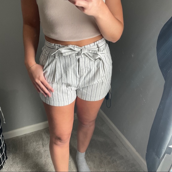 Forever 21 Pants - Forever 21 tie adjustable striped shorts
